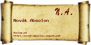 Novák Absolon névjegykártya
